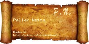 Paller Netta névjegykártya
